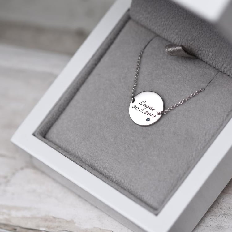 Zlatý náramek s diamantem a gravírem dle vaší volby 47814