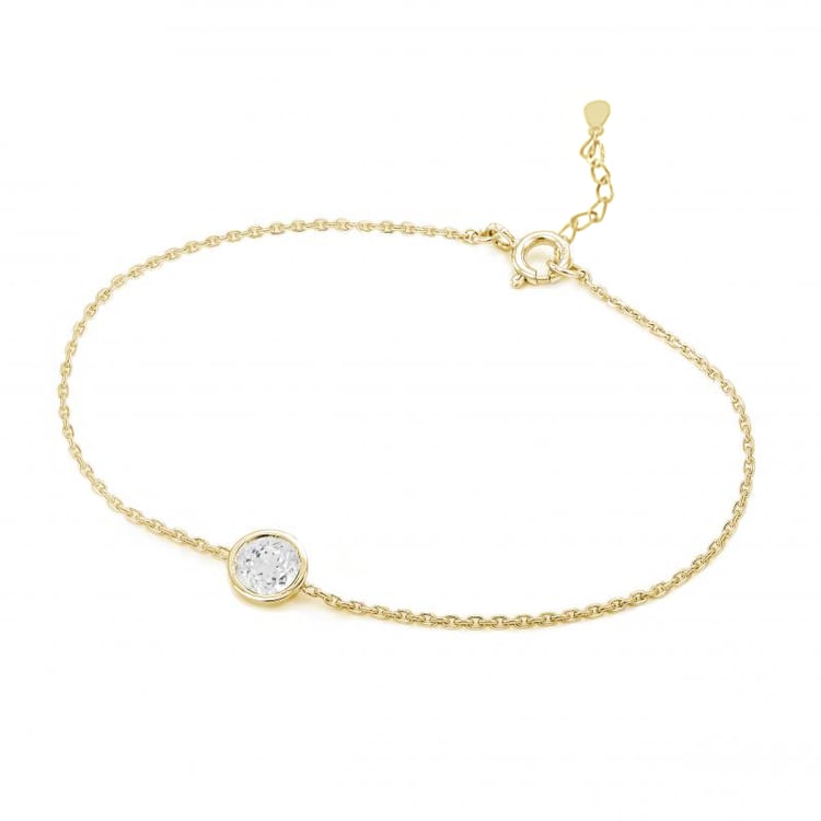 Stříbrný náramek s bílým topazem Arleth 104925