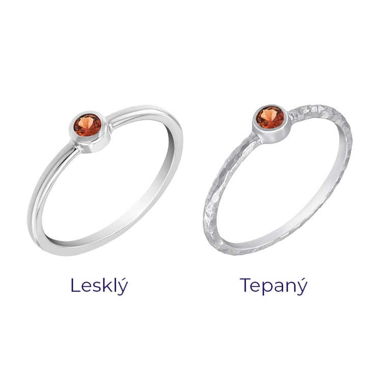 Zlatý minimalistický prsten s padparadscha safírem Emilien 70868