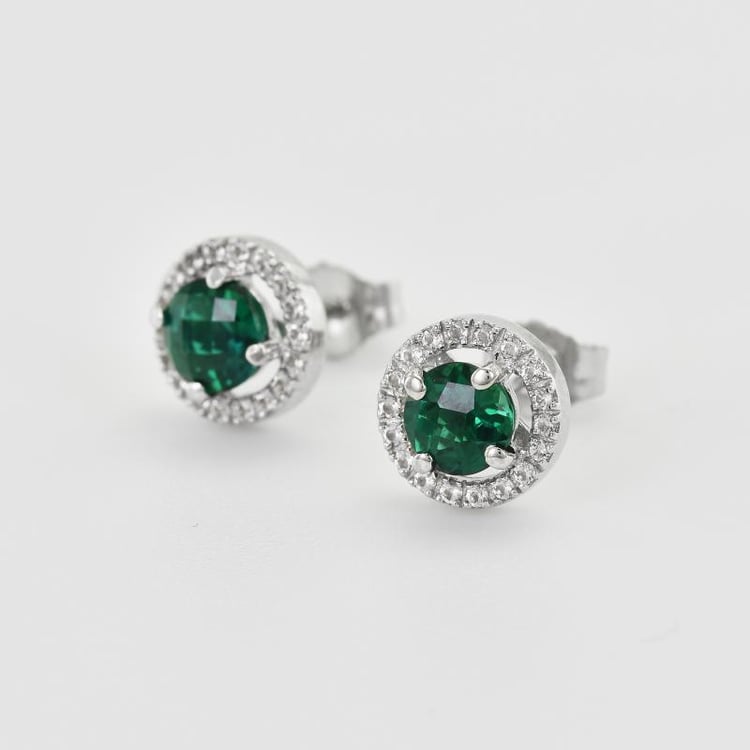 Zlaté náušnice se smaragdy a topazy 41893