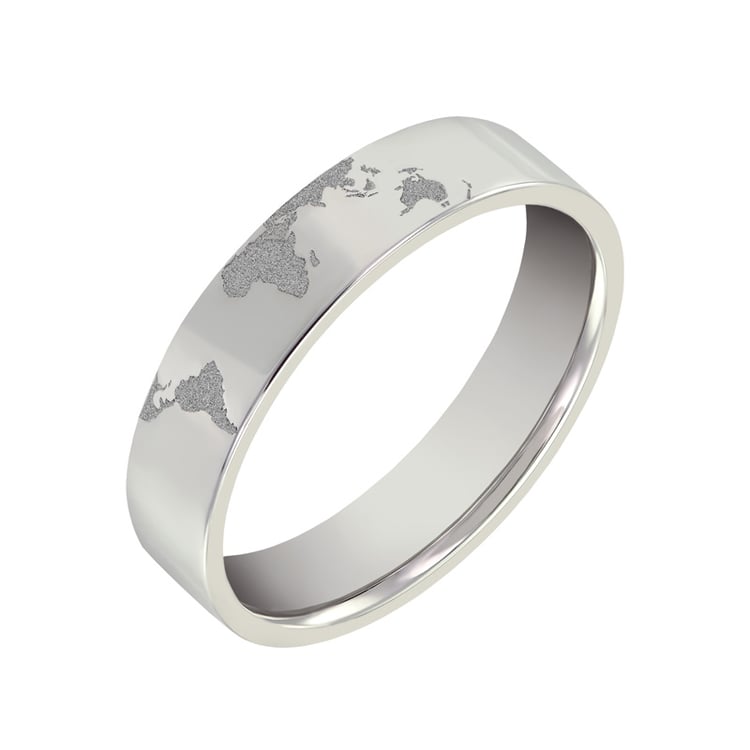 Pánský prsten s gravírem zěměkoule 35642