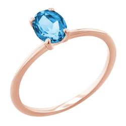 Elegantní zásnubní prsten s oval švýcarským topazem Frost