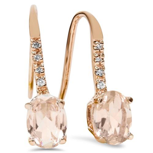 Diamantové náušnice s morganity