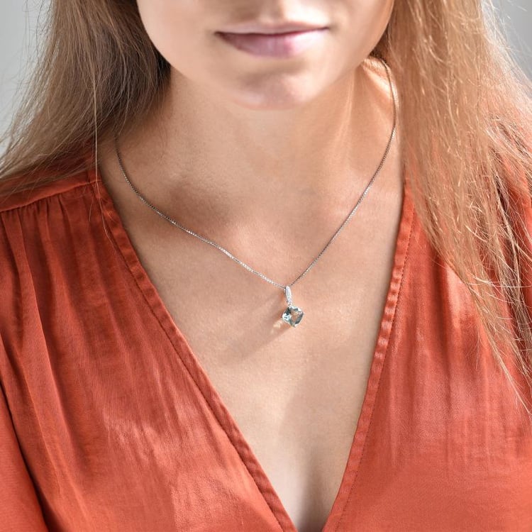 Elegantní stříbrný náhrdelník s ametystem Creel 5322