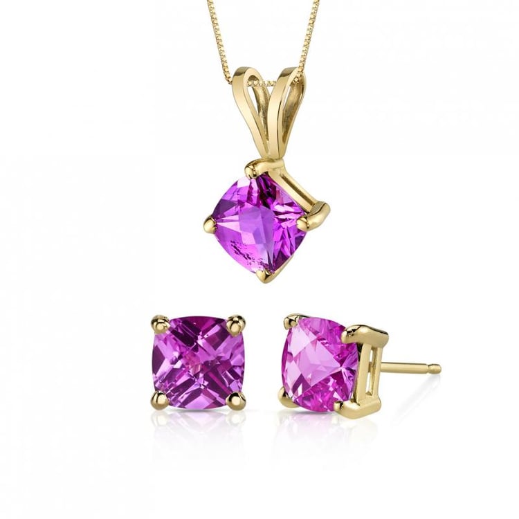 Zlatá kolekce šperků s růžovými safíry