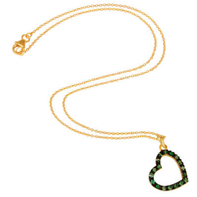 Stříbrný náhrdelník s tsavorit granáty 6624