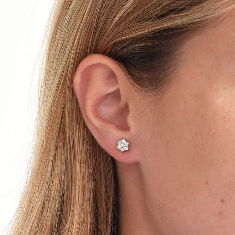 Elegantní diamantové náušnice ze zlata 85582