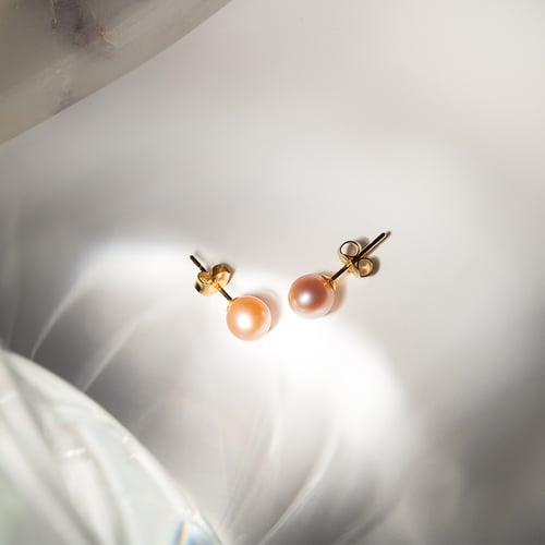 Náušnice s 6-6.5mm broskvovými perlami Balbina