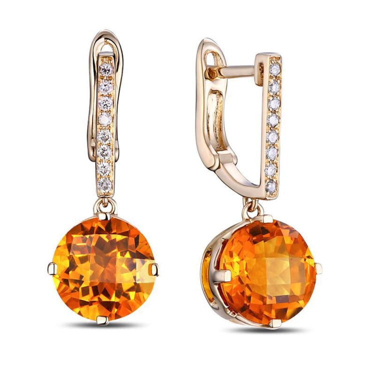 Zlaté citrínové náušnice 9958