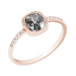 Prsten s emerald salt and pepper diamantem a lab-grown diamanty Adaline