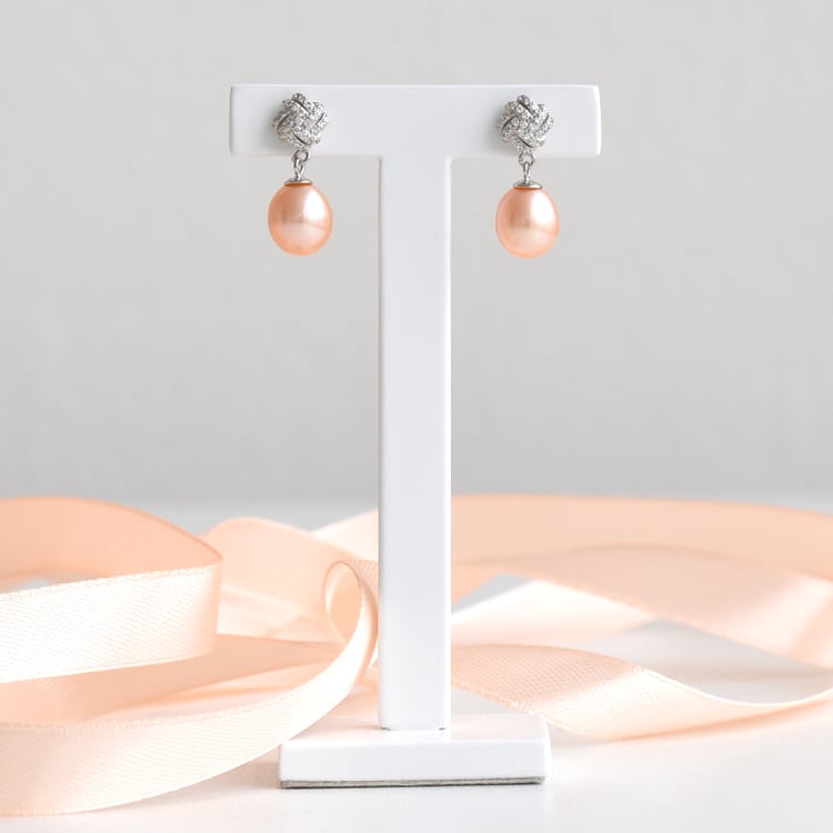 Stříbrné visací náušnice s perlami 78008