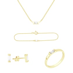 Zlatá kolekce s bílými baguette safíry Chanelle