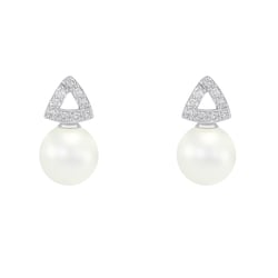 Perlové náušnice s diamanty ze zlata Jolyte
