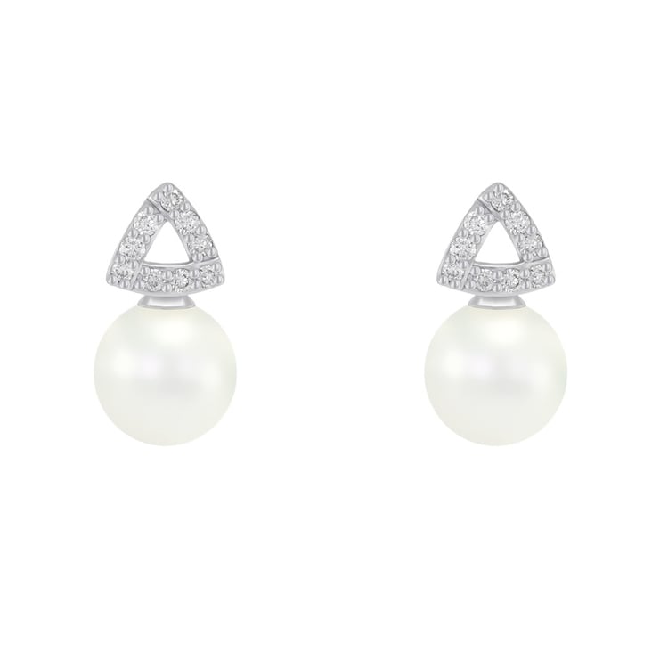 Perlové náušnice s diamanty