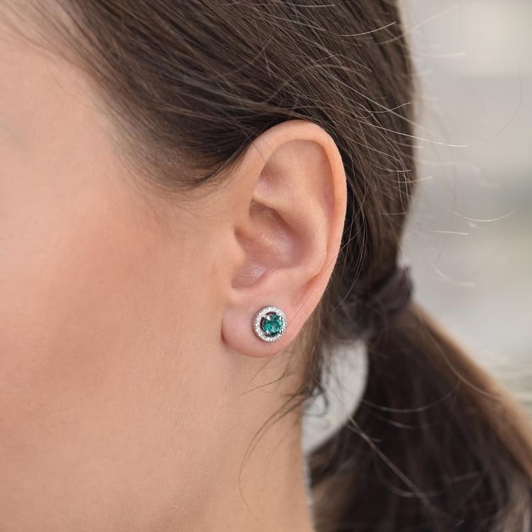 Zlaté smaragdové náušnice 34793