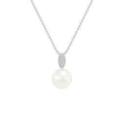 Stříbrný perlový přívěsek s diamanty Alixa