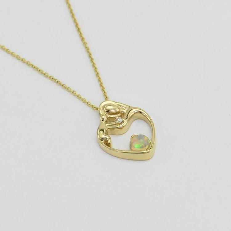 Opálový přívěsek matka a dítě s 48617