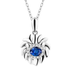 Safírový přívěsek ve znamení Lva s diamanty Leon