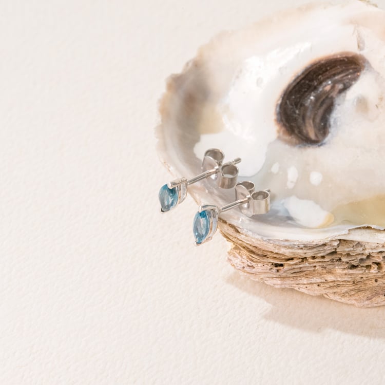 Minimalistické stříbrné náušnice s topazy Andine 101032