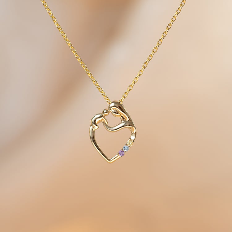 Stříbrný přívěsek matka a dítě s drahokamy dle vašeho výběru Eisa 120165