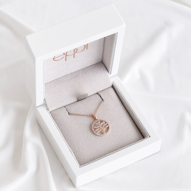 Stříbrný strom života s lab-grown diamanty Elmer 104391