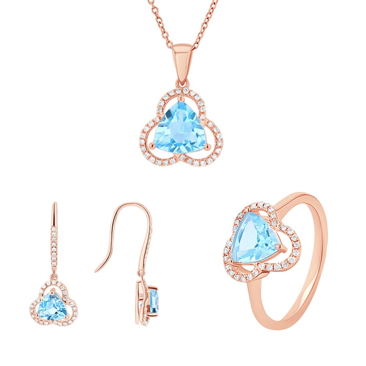 Zlatá topazová souprava šperků s diamanty Danya 116504