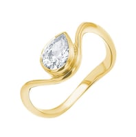 Atypický zásnubní prsten s pear lab-grown diamantem Kylie