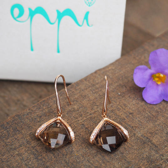 Pozlacené náušnice s topazy 10752