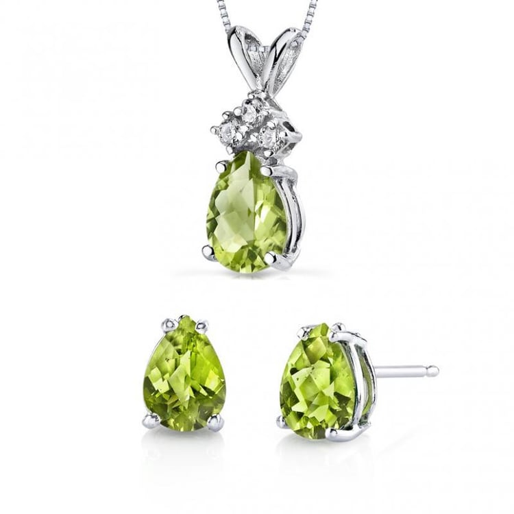 Zlatá kolekce šperků s olivínovými slzami Leura