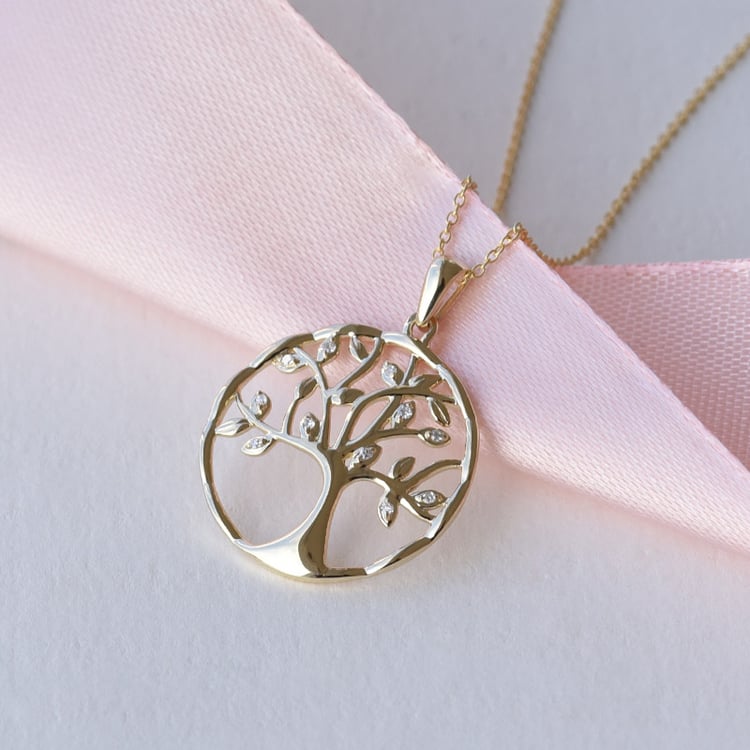 Stříbrný strom života s lab-grown diamanty Eudora 104233