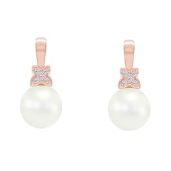 Elegantní náušnice s perlami a diamanty Barbary