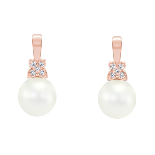 Elegantní náušnice s perlami a diamanty Barbary