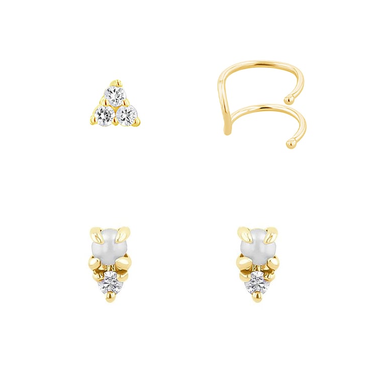 Zlatý set náušnic 