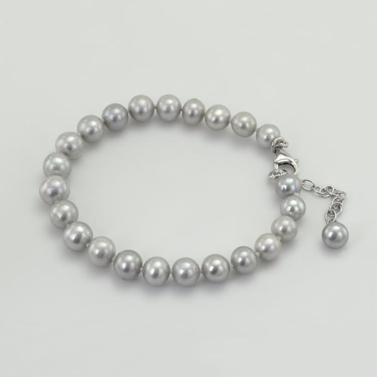 Náramek s šedými perlami 50156