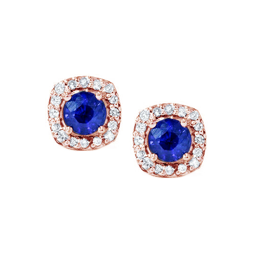 Safírové náušnice z růžového zlata 80443