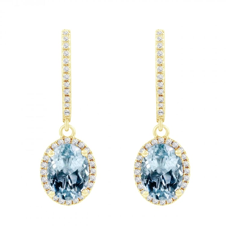 Akvamarínové náušnice s diamanty 85644