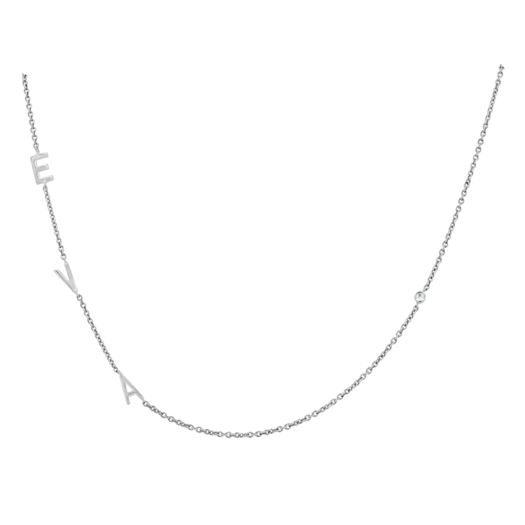 Stříbrný náhrdelník s 3 písmenky podle vaší volby a lab-grown diamantem Lupe 145460