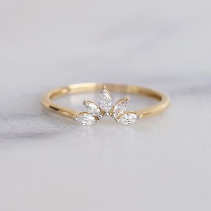 Elegantní prsten s marquise diamanty Maurice