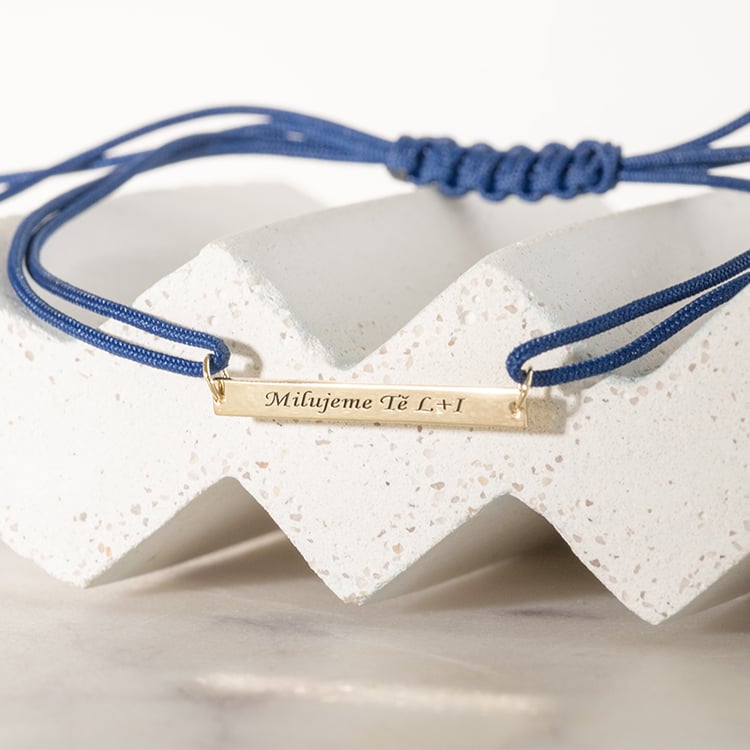 Šňůrkový náramek s gravírem Bar 120143