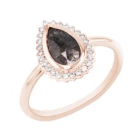 Prsten s pear salt and pepper diamantem a diamanty Clemency