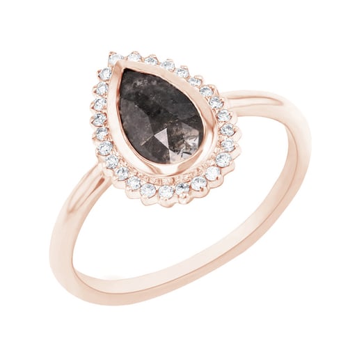 Prsten s pear salt and pepper diamantem a diamanty Clemency