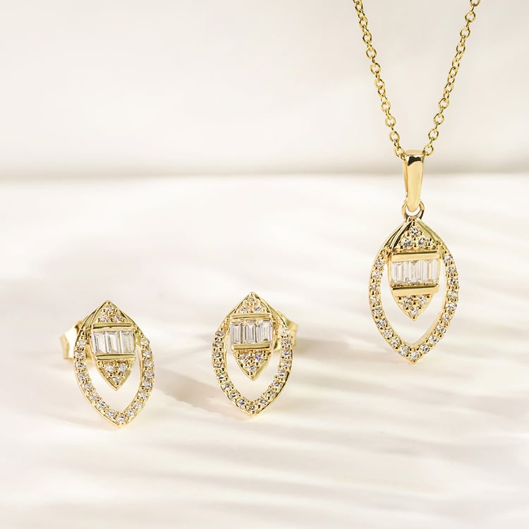 Zlaté náušnice mandlového tvaru s lab-grown diamanty Birgit 161578