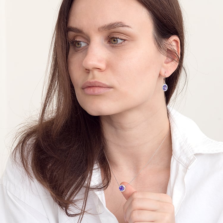 Tanzanitový náhrdelník s diamanty Naara 129220