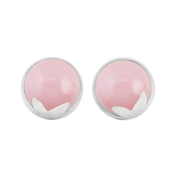 Zlaté náušnice s cabochon růžovými opály Erica