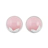 Náušnice s cabochon růžovými opály z bílého zlata
