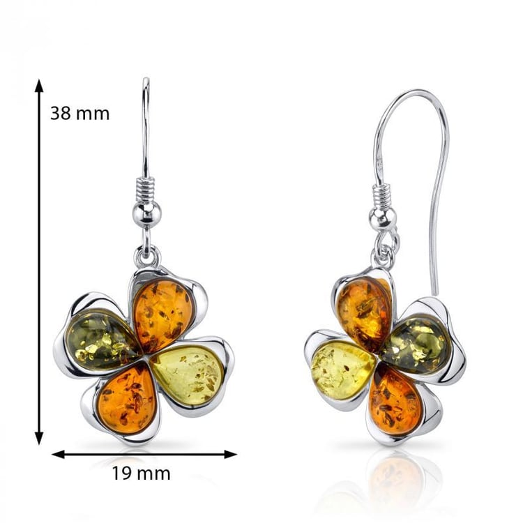 Stříbrné náušnice z jantarů 5555
