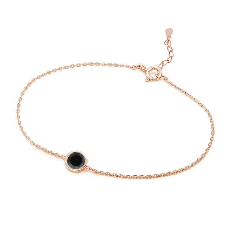 Stříbrný náramek s černým diamantem Arleth 104936