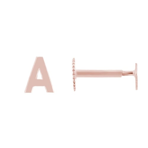 Zlatá náušnice s písmenem Alphabet