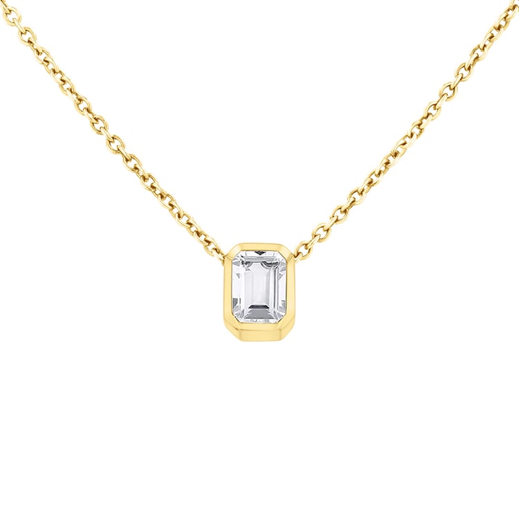 Stříbrný pozlacený přívěsek bílým topazem Brecken