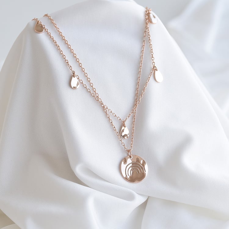 Set stříbrného přívěsku a náhrdelníku s kapkami a duhou A Cup Of Style 82079